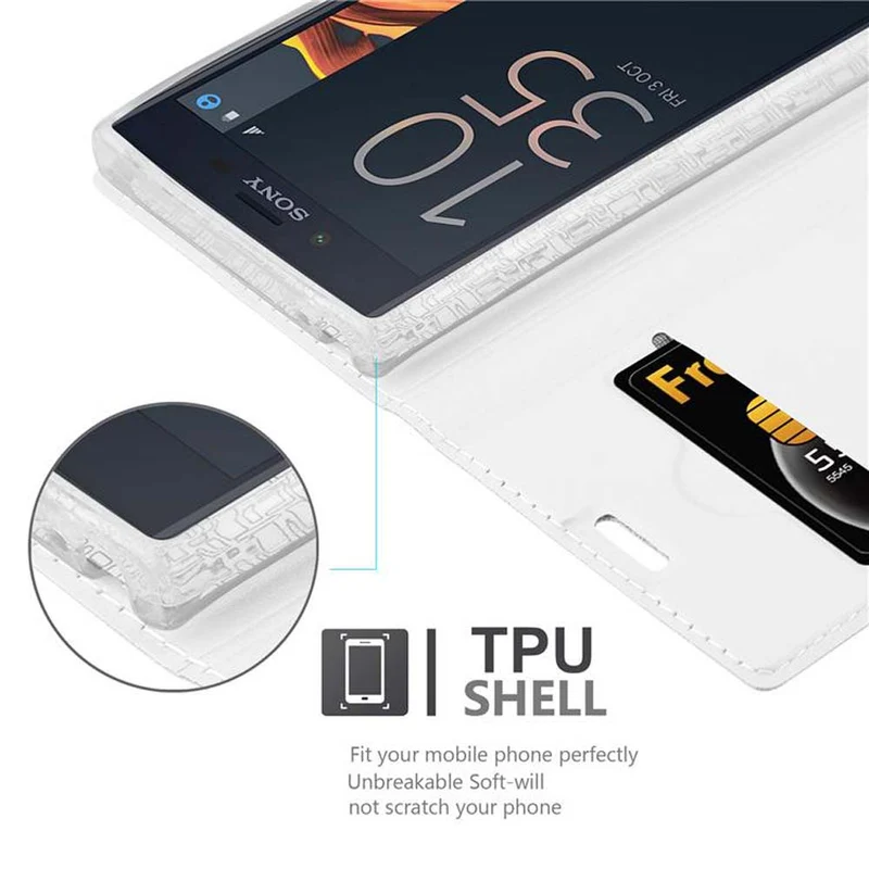Cadorabo Hülle kompatibel mit Sony Xperia X COMPACT Schutzhülle mit Magnetverschluss, Standfunktion und Kartenfach
