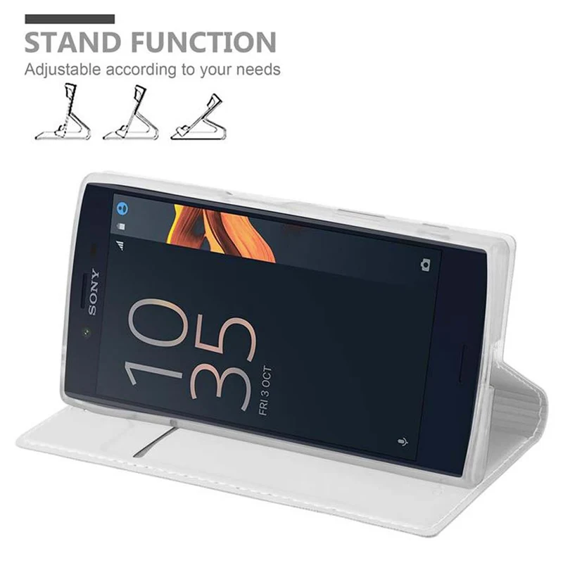 Cadorabo Hülle kompatibel mit Sony Xperia X COMPACT Schutzhülle mit Magnetverschluss, Standfunktion und Kartenfach