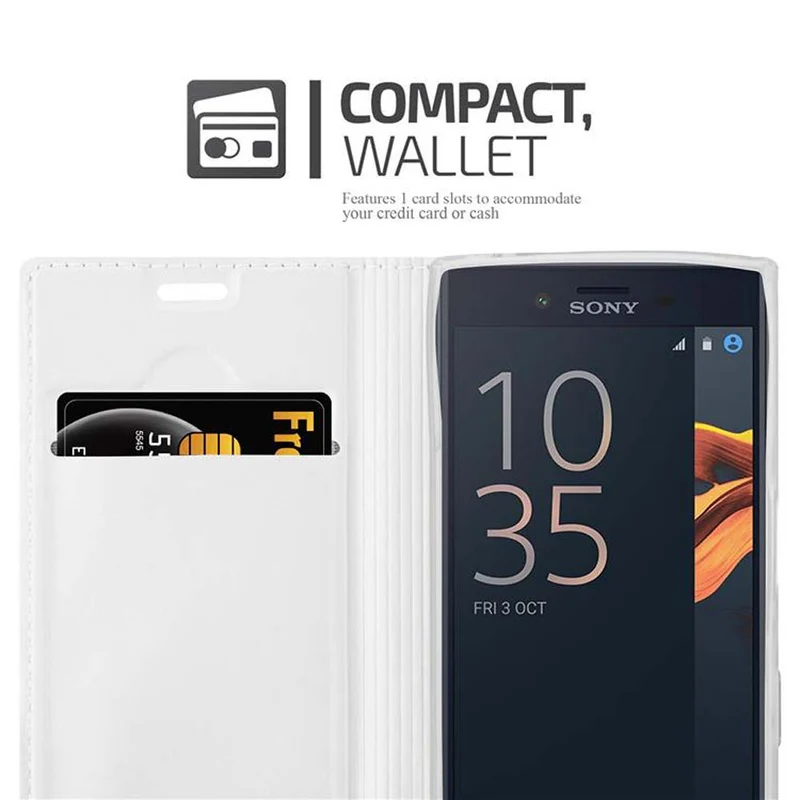 Cadorabo Hülle kompatibel mit Sony Xperia X COMPACT Schutzhülle mit Magnetverschluss, Standfunktion und Kartenfach