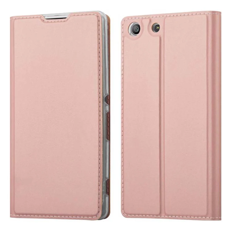 Cadorabo Hülle kompatibel mit Sony Xperia M5 Schutzhülle mit Magnetverschluss, Standfunktion und Kartenfach