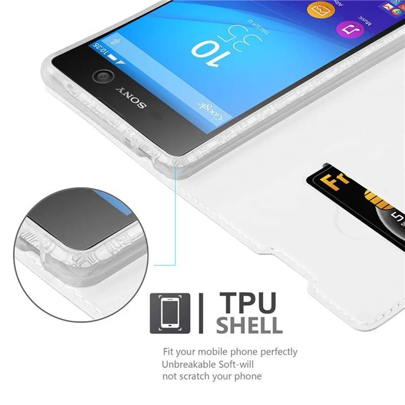 Cadorabo Hülle kompatibel mit Sony Xperia M5 Schutzhülle mit Magnetverschluss, Standfunktion und Kartenfach