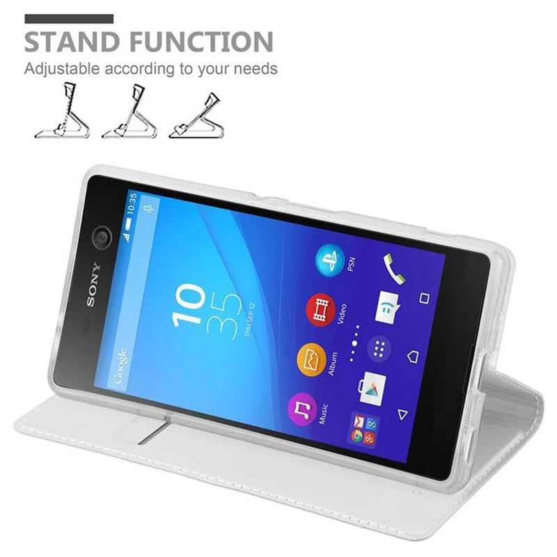 Cadorabo Hülle kompatibel mit Sony Xperia M5 Schutzhülle mit Magnetverschluss, Standfunktion und Kartenfach