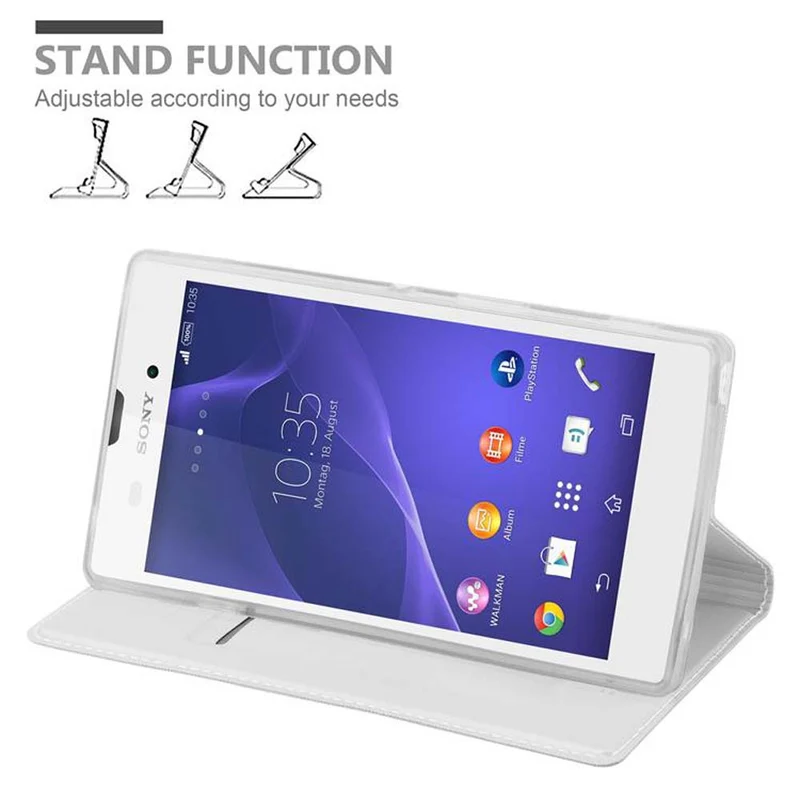 Cadorabo Hülle kompatibel mit Sony Xperia T3 Schutzhülle mit Magnetverschluss, Standfunktion und Kartenfach