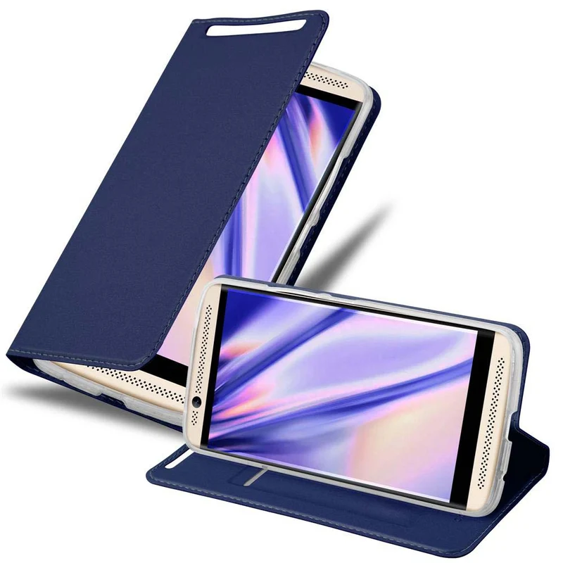 Cadorabo Hülle kompatibel mit ZTE Axon 7 Schutzhülle mit Magnetverschluss, Standfunktion und Kartenfach