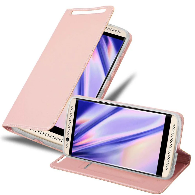 Cadorabo Hülle kompatibel mit ZTE Axon 7 Schutzhülle mit Magnetverschluss, Standfunktion und Kartenfach
