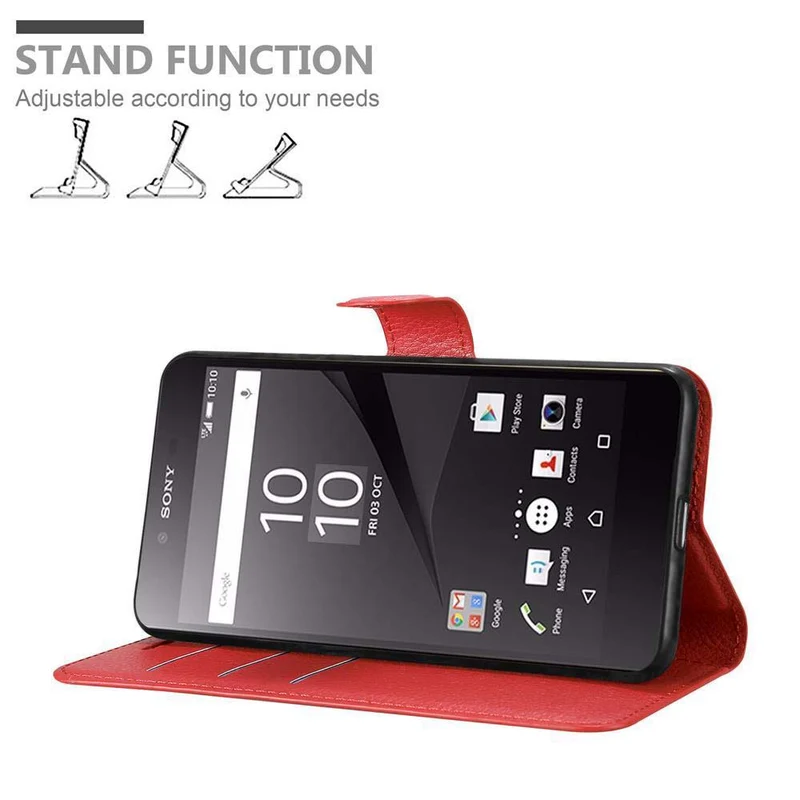 Cadorabo Hülle kompatibel mit Sony Xperia Z5 PREMIUM Schutzhülle mit Magnetverschluss, Standfunktion und Kartenfach