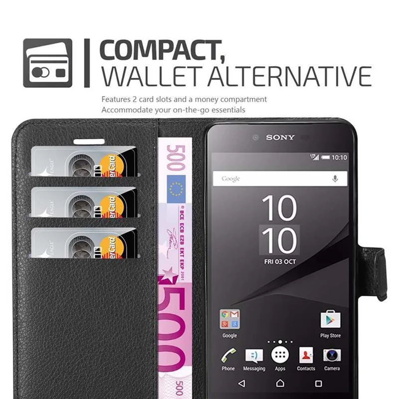 Cadorabo Hülle kompatibel mit Sony Xperia Z5 PREMIUM Schutzhülle mit Magnetverschluss, Standfunktion und Kartenfach