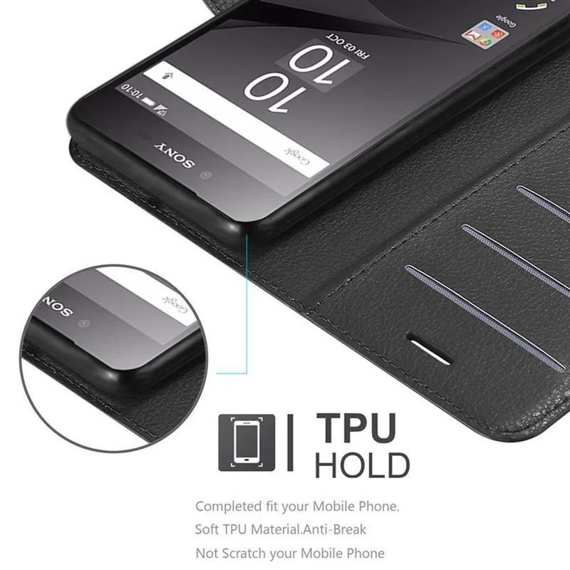 Cadorabo Hülle kompatibel mit Sony Xperia Z5 PREMIUM Schutzhülle mit Magnetverschluss, Standfunktion und Kartenfach