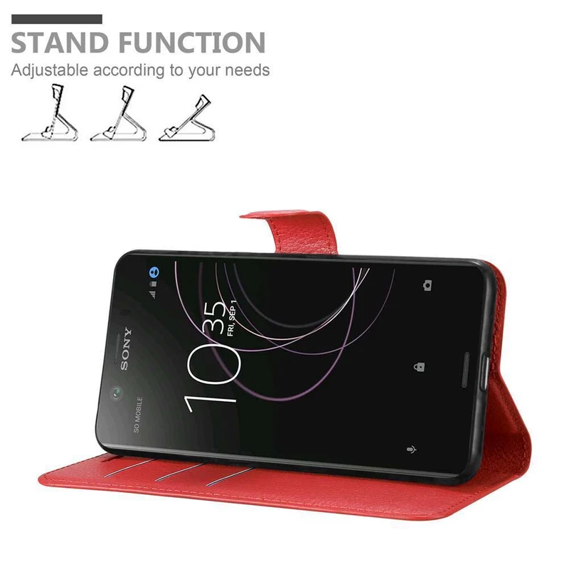 Cadorabo Hülle kompatibel mit Sony Xperia XZ1 COMPACT Schutzhülle mit Magnetverschluss, Standfunktion und Kartenfach