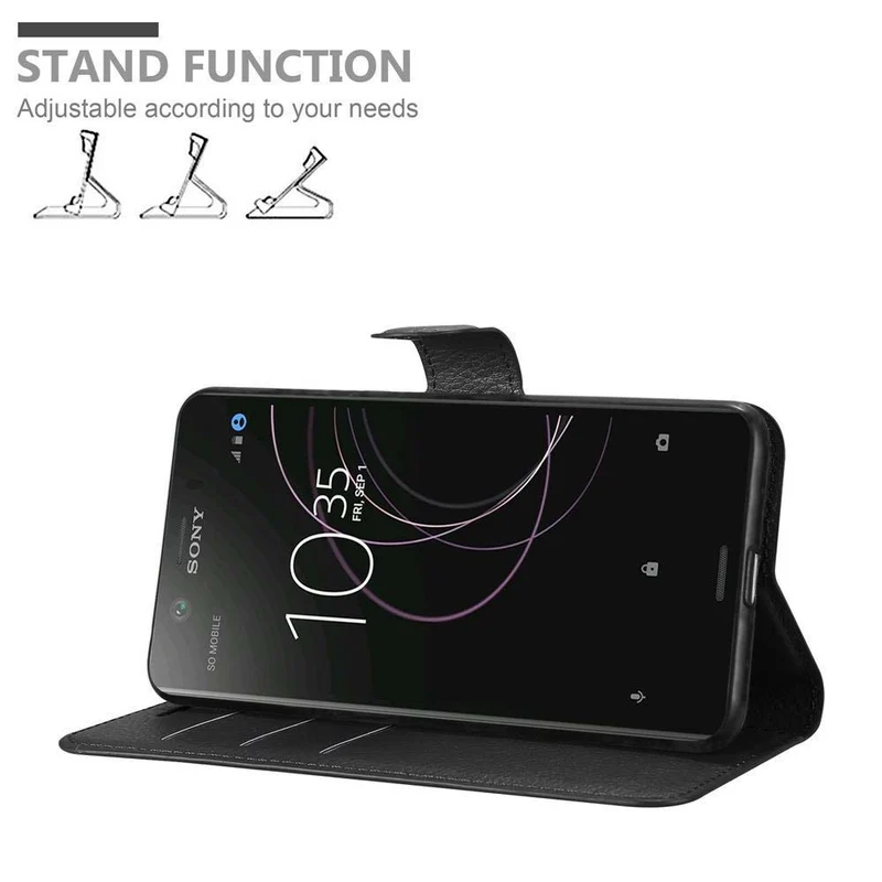 Cadorabo Hülle kompatibel mit Sony Xperia XZ1 COMPACT Schutzhülle mit Magnetverschluss, Standfunktion und Kartenfach