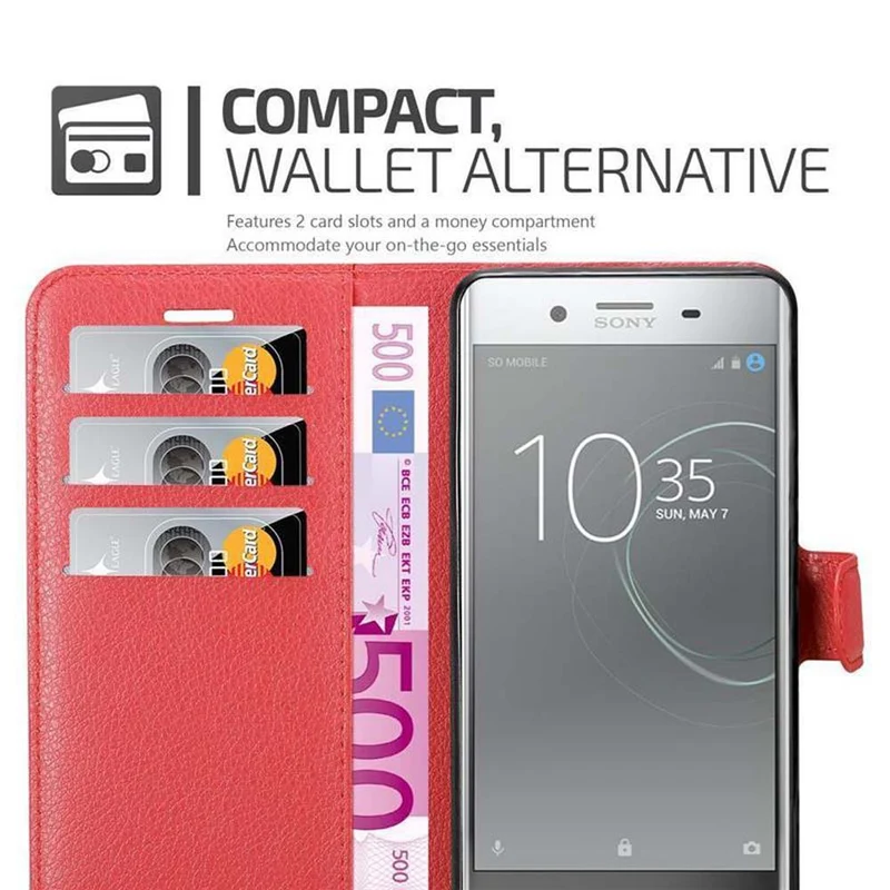 Cadorabo Hülle kompatibel mit Sony Xperia XZ PREMIUM Schutzhülle mit Magnetverschluss, Standfunktion und Kartenfach