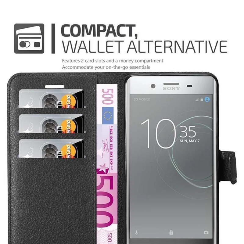 Cadorabo Hülle kompatibel mit Sony Xperia XZ PREMIUM Schutzhülle mit Magnetverschluss, Standfunktion und Kartenfach
