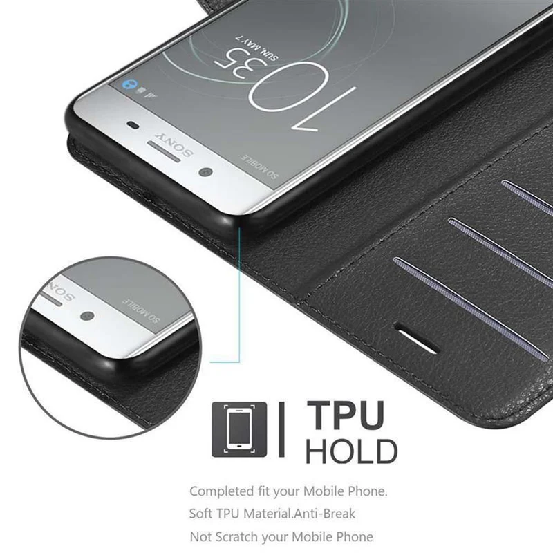 Cadorabo Hülle kompatibel mit Sony Xperia XZ PREMIUM Schutzhülle mit Magnetverschluss, Standfunktion und Kartenfach
