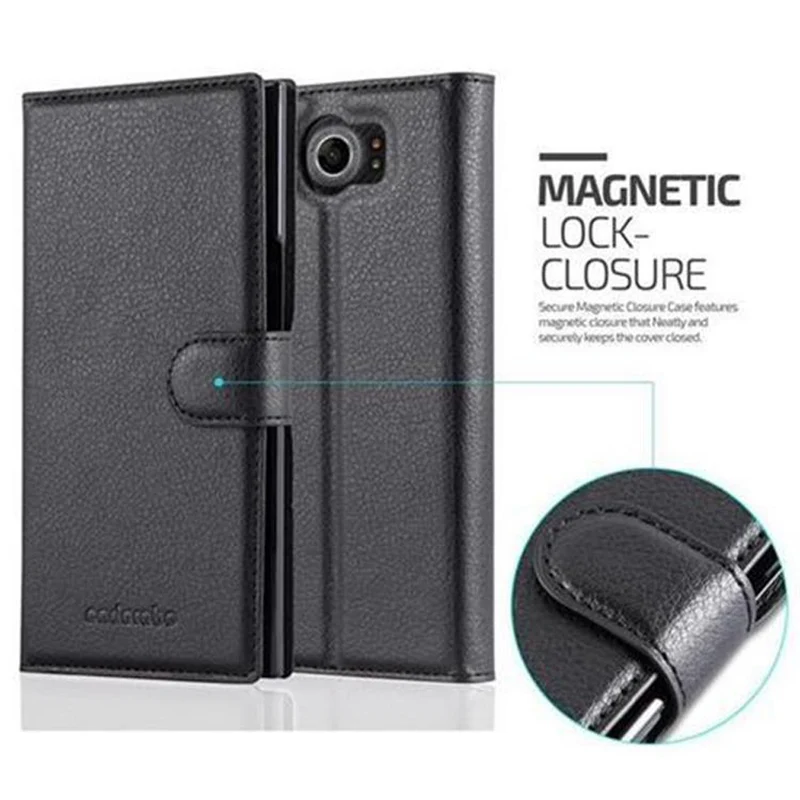 Cadorabo Hülle kompatibel mit Blackberry PRIV Schutzhülle mit Magnetverschluss, Standfunktion und Kartenfach