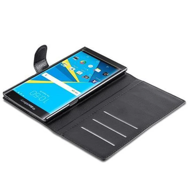 Cadorabo Hülle kompatibel mit Blackberry PRIV Schutzhülle mit Magnetverschluss, Standfunktion und Kartenfach