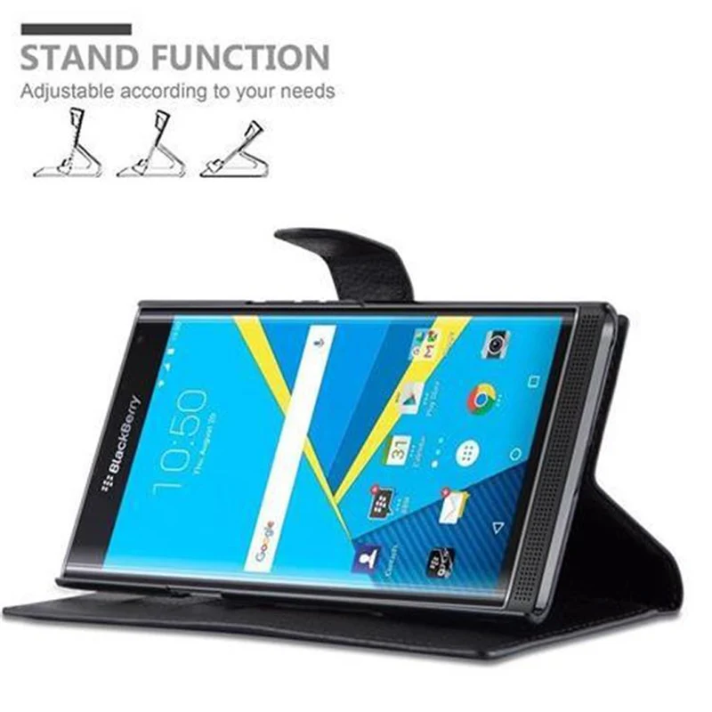 Cadorabo Hülle kompatibel mit Blackberry PRIV Schutzhülle mit Magnetverschluss, Standfunktion und Kartenfach