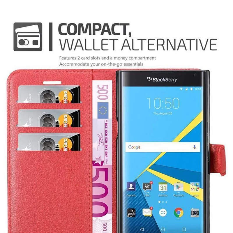 Cadorabo Hülle kompatibel mit Blackberry PRIV Schutzhülle mit Magnetverschluss, Standfunktion und Kartenfach