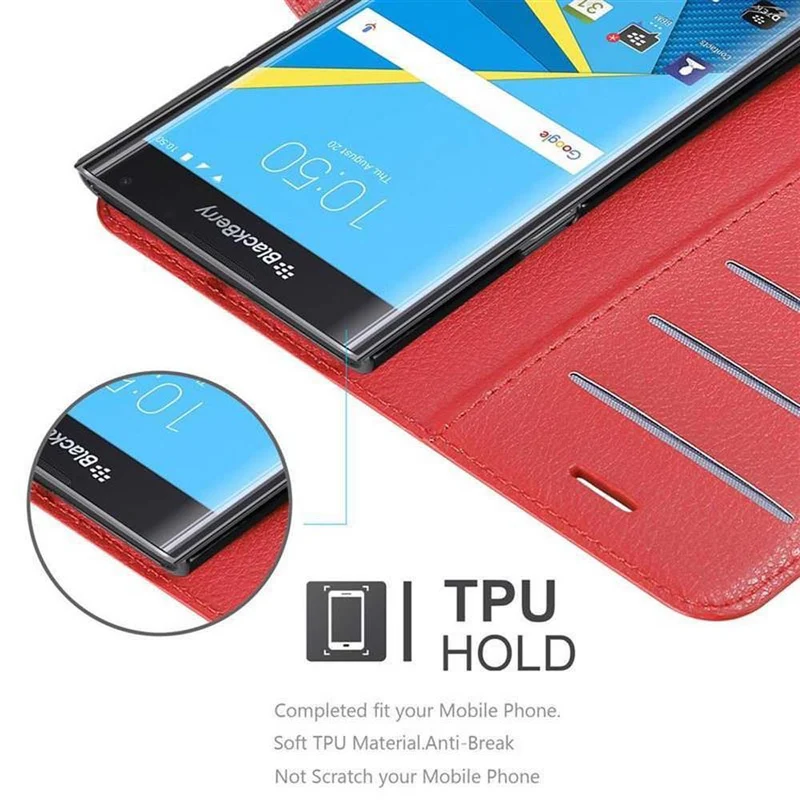 Cadorabo Hülle kompatibel mit Blackberry PRIV Schutzhülle mit Magnetverschluss, Standfunktion und Kartenfach