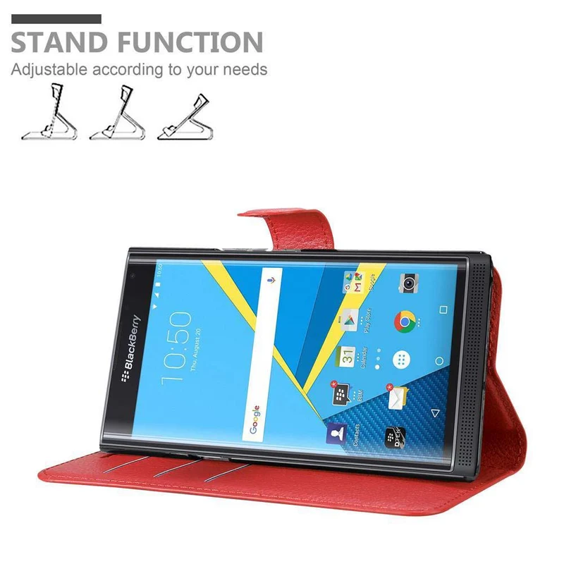 Cadorabo Hülle kompatibel mit Blackberry PRIV Schutzhülle mit Magnetverschluss, Standfunktion und Kartenfach