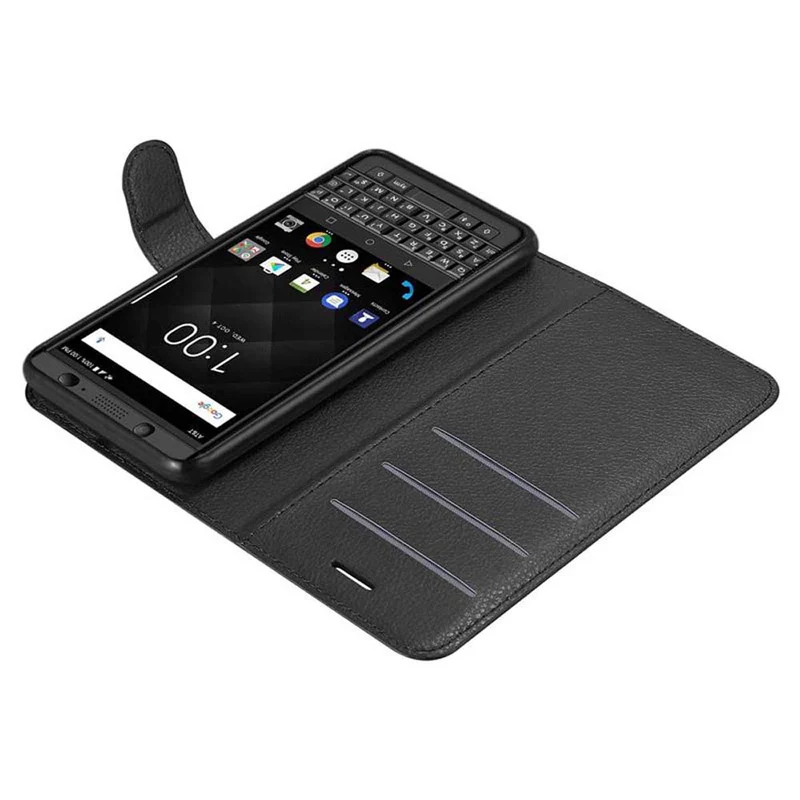 Cadorabo Hülle kompatibel mit Blackberry KEYONE Schutzhülle mit Magnetverschluss, Standfunktion und Kartenfach