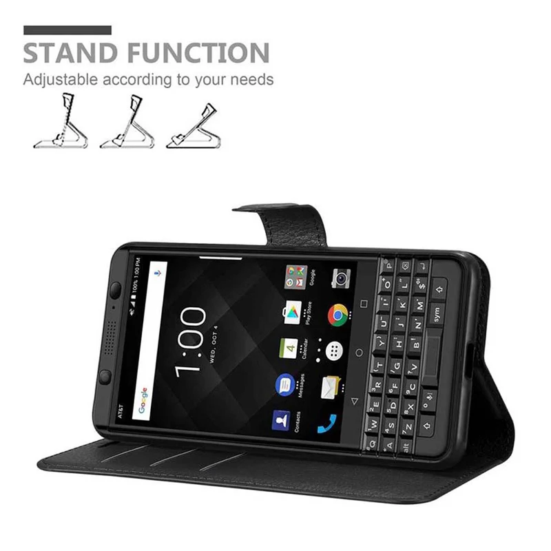 Cadorabo Hülle kompatibel mit Blackberry KEYONE Schutzhülle mit Magnetverschluss, Standfunktion und Kartenfach