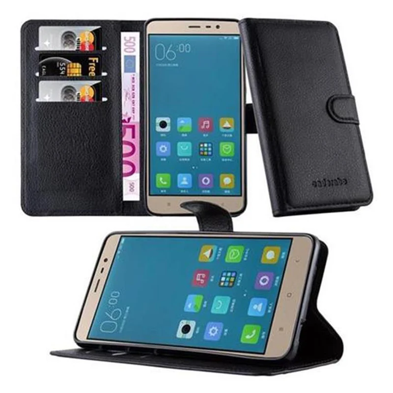 Cadorabo Hülle kompatibel mit Xiaomi RedMi NOTE 3 Schutzhülle mit Magnetverschluss, Standfunktion und Kartenfach