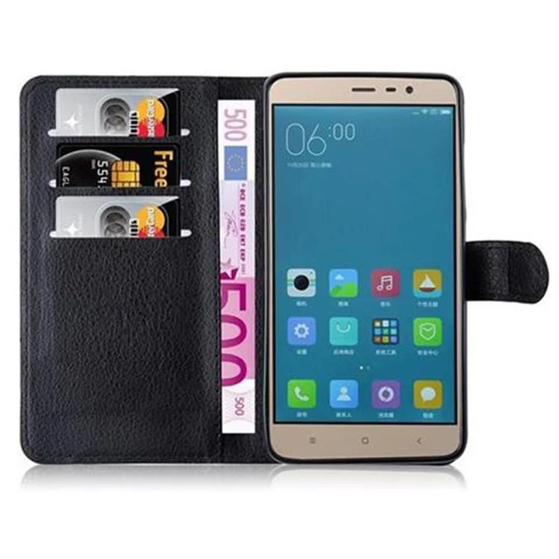 Cadorabo Hülle kompatibel mit Xiaomi RedMi NOTE 3 Schutzhülle mit Magnetverschluss, Standfunktion und Kartenfach