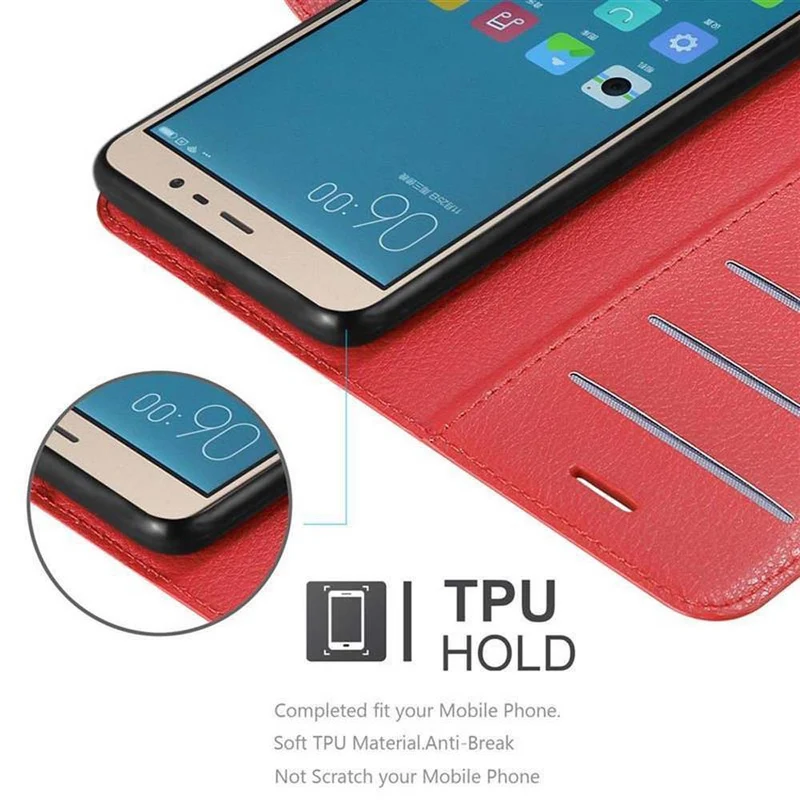 Cadorabo Hülle kompatibel mit Xiaomi RedMi NOTE 3 Schutzhülle mit Magnetverschluss, Standfunktion und Kartenfach