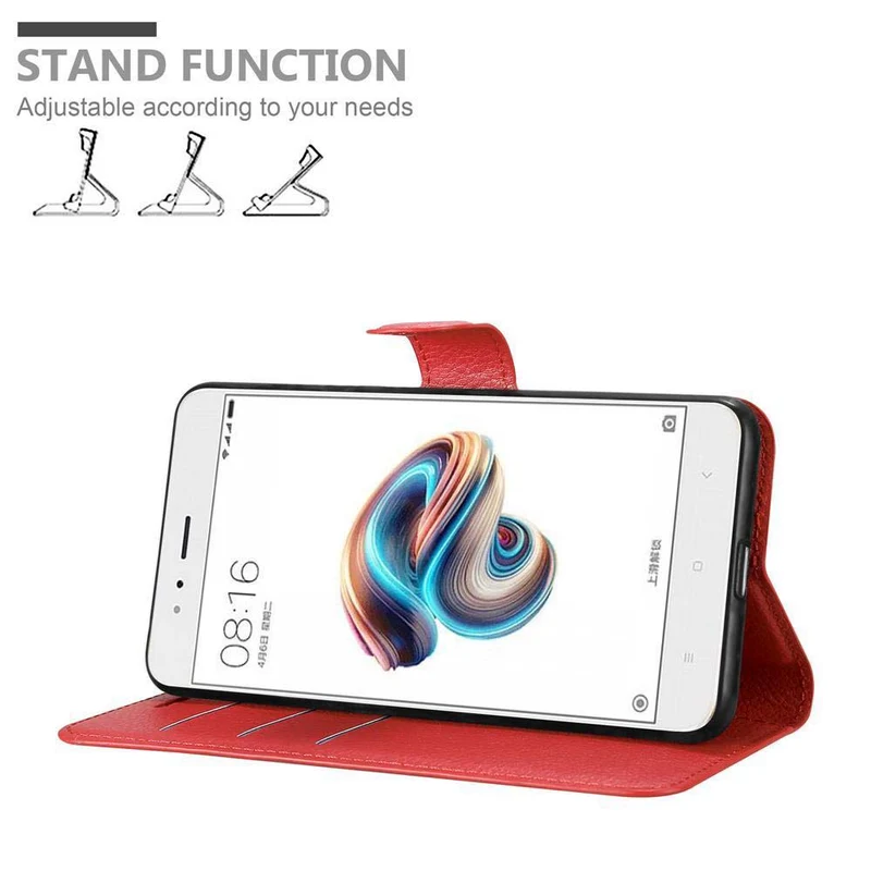 Cadorabo Hülle kompatibel mit Xiaomi Mi A1 / Mi 5X Schutzhülle mit Magnetverschluss, Standfunktion und Kartenfach