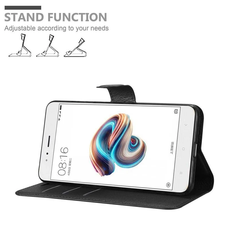 Cadorabo Hülle kompatibel mit Xiaomi Mi A1 / Mi 5X Schutzhülle mit Magnetverschluss, Standfunktion und Kartenfach