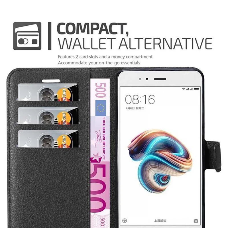 Cadorabo Hülle kompatibel mit Xiaomi Mi A1 / Mi 5X Schutzhülle mit Magnetverschluss, Standfunktion und Kartenfach