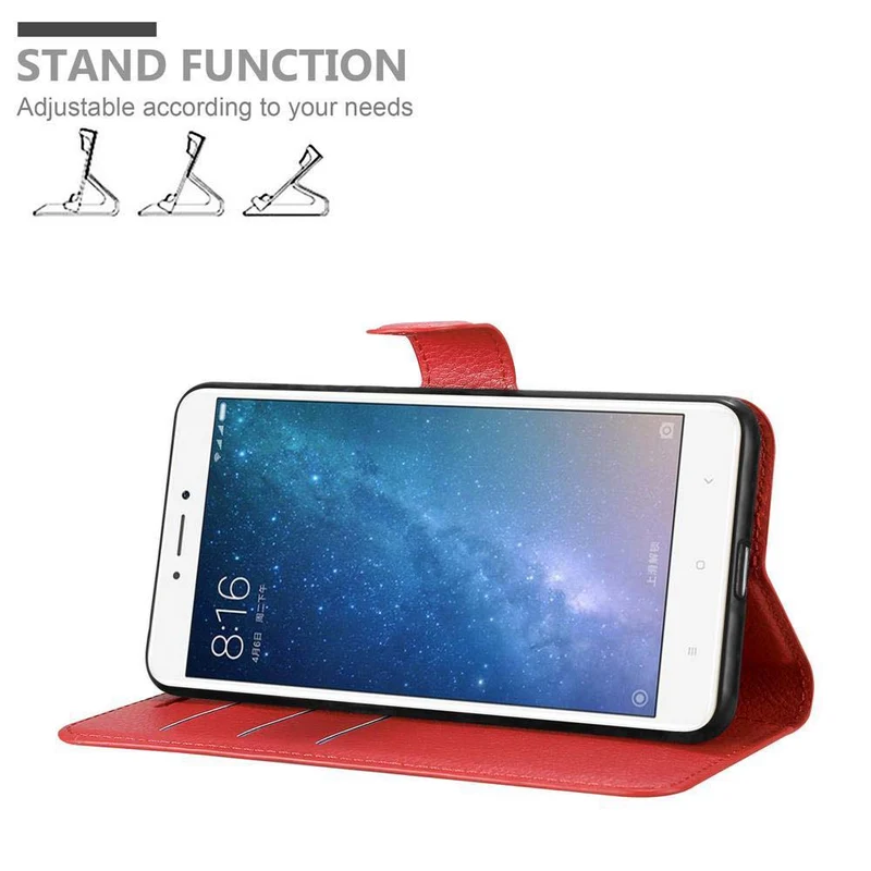 Cadorabo Hülle kompatibel mit Xiaomi Mi MAX 2 Schutzhülle mit Magnetverschluss, Standfunktion und Kartenfach