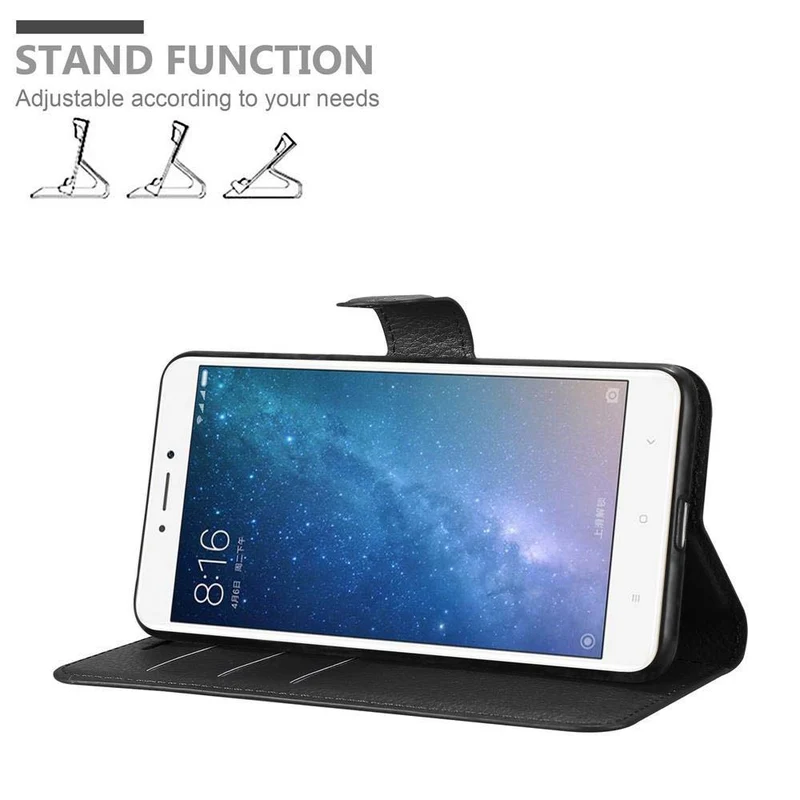 Cadorabo Hülle kompatibel mit Xiaomi Mi MAX 2 Schutzhülle mit Magnetverschluss, Standfunktion und Kartenfach