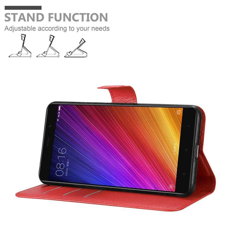 Cadorabo Hülle kompatibel mit Xiaomi Mi 5s PLUS Schutzhülle mit Magnetverschluss, Standfunktion und Kartenfach