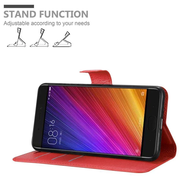 Cadorabo Hülle kompatibel mit Xiaomi Mi 5s Schutzhülle mit Magnetverschluss, Standfunktion und Kartenfach