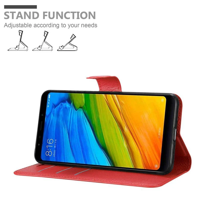 Cadorabo Hülle kompatibel mit Xiaomi RedMi NOTE 5 Schutzhülle mit Magnetverschluss, Standfunktion und Kartenfach