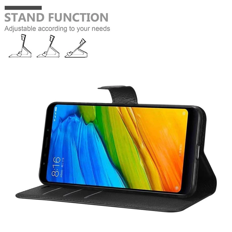 Cadorabo Hülle kompatibel mit Xiaomi RedMi NOTE 5 Schutzhülle mit Magnetverschluss, Standfunktion und Kartenfach