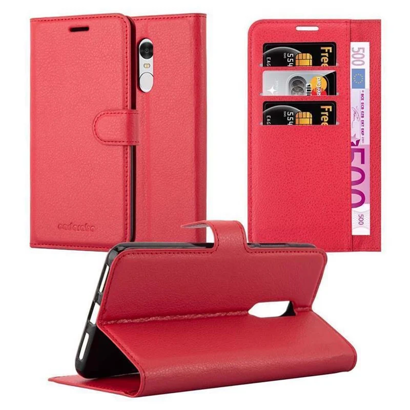 Cadorabo Hülle kompatibel mit Xiaomi RedMi NOTE 4 Schutzhülle mit Magnetverschluss, Standfunktion und Kartenfach