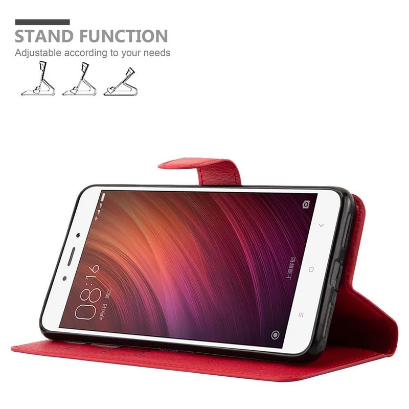 Cadorabo Hülle kompatibel mit Xiaomi RedMi NOTE 4 Schutzhülle mit Magnetverschluss, Standfunktion und Kartenfach
