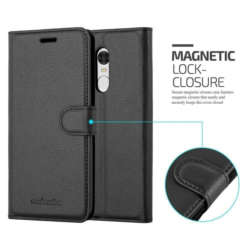 Cadorabo Hülle kompatibel mit Xiaomi RedMi NOTE 4 Schutzhülle mit Magnetverschluss, Standfunktion und Kartenfach