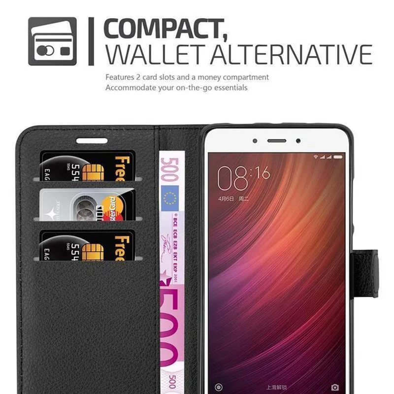 Cadorabo Hülle kompatibel mit Xiaomi RedMi NOTE 4 Schutzhülle mit Magnetverschluss, Standfunktion und Kartenfach