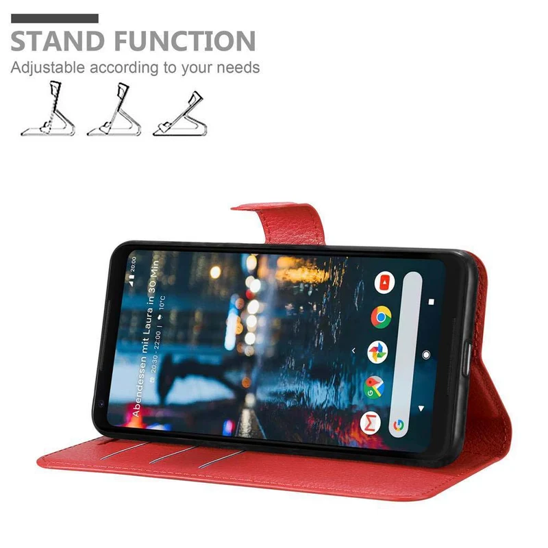 Cadorabo Hülle kompatibel mit Google PIXEL 2 XL Schutzhülle mit Magnetverschluss, Standfunktion und Kartenfach