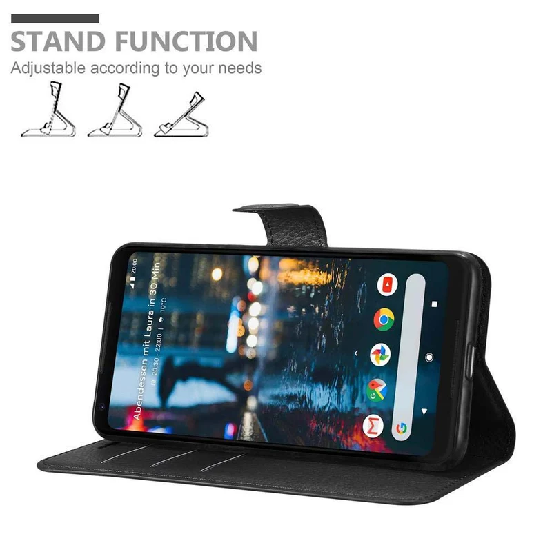 Cadorabo Hülle kompatibel mit Google PIXEL 2 XL Schutzhülle mit Magnetverschluss, Standfunktion und Kartenfach