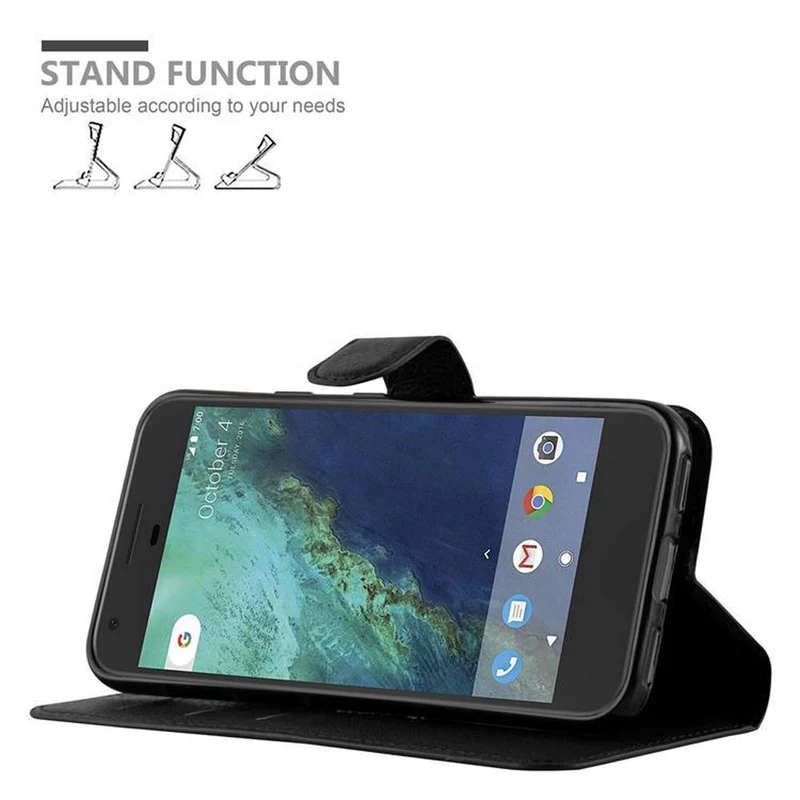Cadorabo Hülle kompatibel mit Google PIXEL XL Schutzhülle mit Magnetverschluss, Standfunktion und Kartenfach