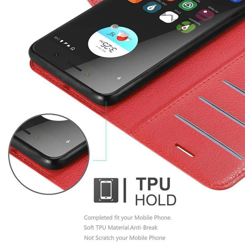 Cadorabo Hülle kompatibel mit ZTE Blade A520 Schutzhülle mit Magnetverschluss, Standfunktion und Kartenfach