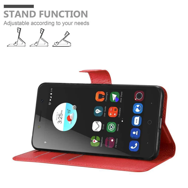 Cadorabo Hülle kompatibel mit ZTE Blade A520 Schutzhülle mit Magnetverschluss, Standfunktion und Kartenfach