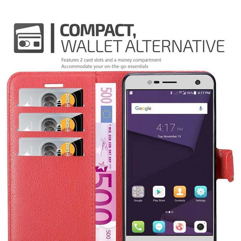Cadorabo Hülle kompatibel mit ZTE Blade V8 MINI Schutzhülle mit Magnetverschluss, Standfunktion und Kartenfach