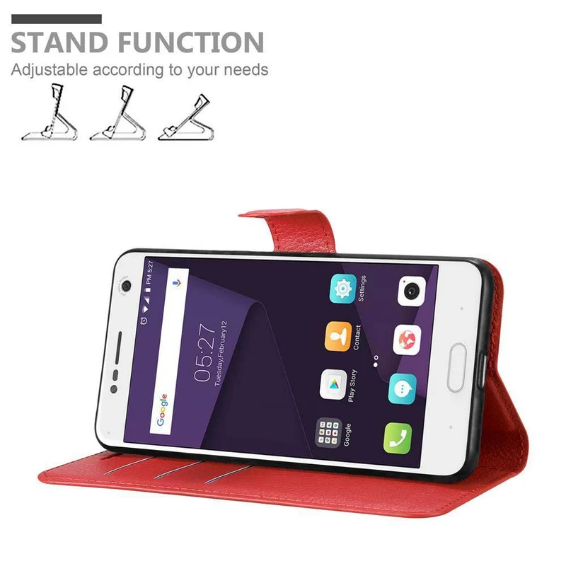 Cadorabo Hülle kompatibel mit ZTE Blade V8 Schutzhülle mit Magnetverschluss, Standfunktion und Kartenfach