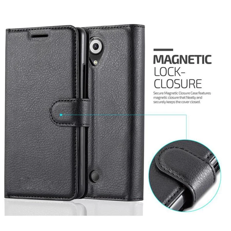 Cadorabo Hülle kompatibel mit WIKO U FEEL Schutzhülle mit Magnetverschluss, Standfunktion und Kartenfach