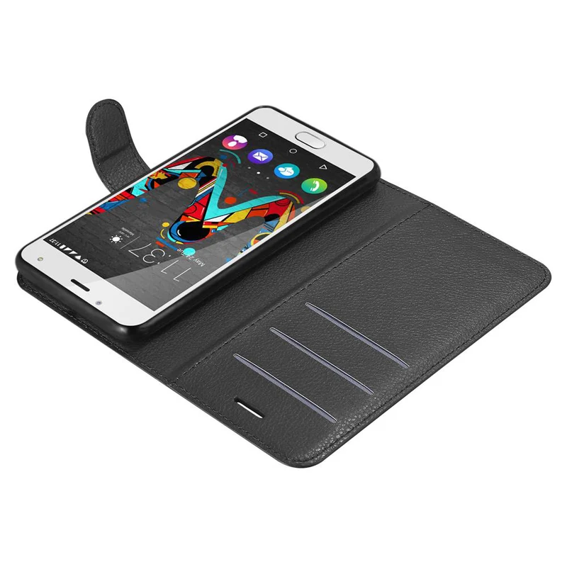 Cadorabo Hülle kompatibel mit WIKO U FEEL Schutzhülle mit Magnetverschluss, Standfunktion und Kartenfach